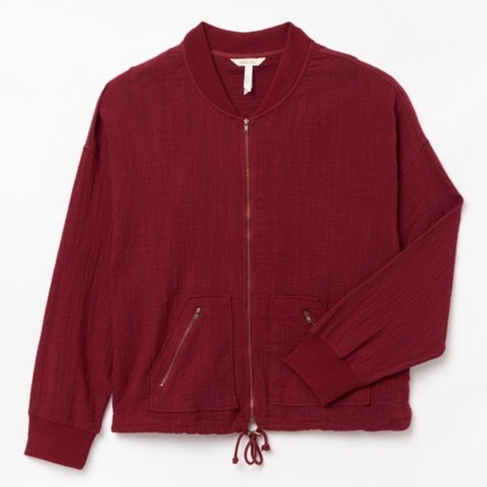 Matilda Jane Bomber jacket, size medium, burgundy, NEW!